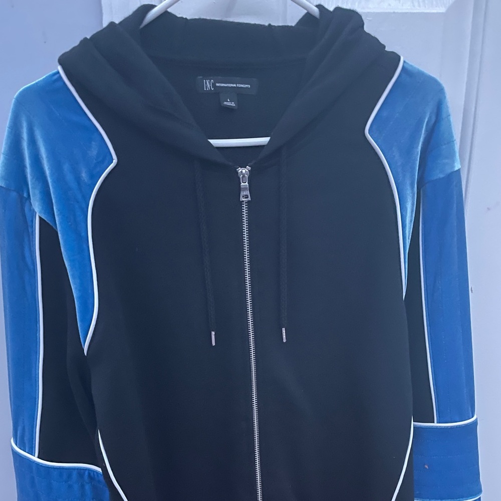 Blue and Black Hoodie Size Large